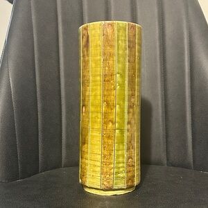 Laurentian Pottery Green and Brown Glazed Ceramic Vase